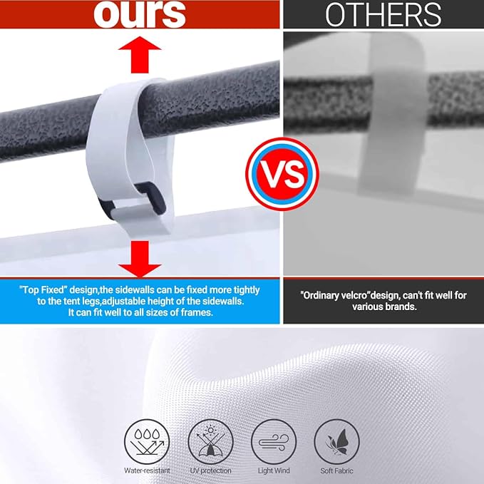 10x10 Canopy sidewalls, Pop Up Canopy Waterproof 99% UV Protection, Suits Pop - Image 2