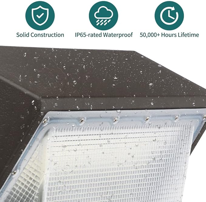 kadision LED Wall Pack with Dusk-to-Dawn Photocell, 60W 7800lm 5000K 100-277V - Image 3