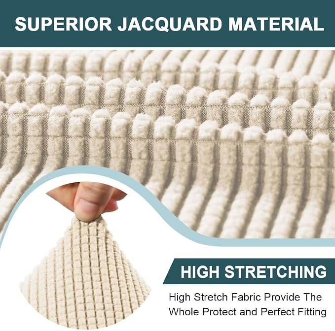 FantasDecor Chaise Lounge Cover Stretch Chair Lattice Slipcover - Image 4