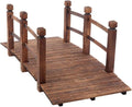 5FT Wooden Garden Bridge, Arch Footbridge Decorative Backyard Bridge Classic by Shyneer