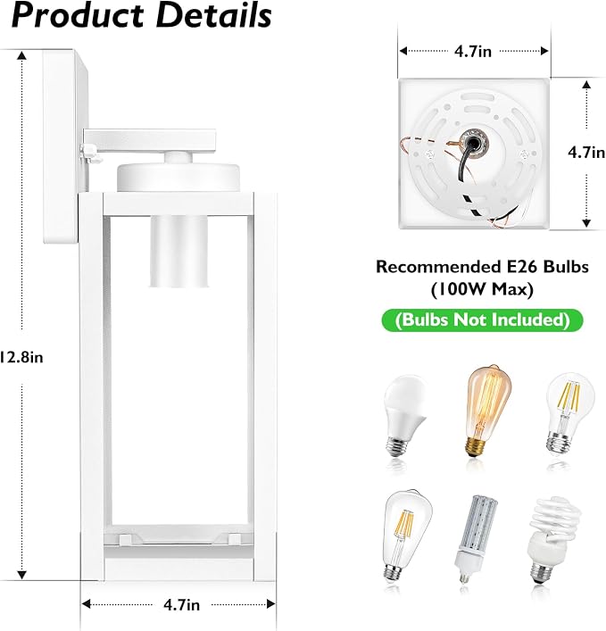 BesLowe Outdoor Wall Light Fixtures, Exterior Waterproof Wall Lanterns - Image 6