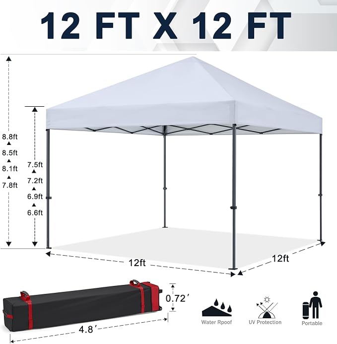 COOSHADE Durable Easy Pop Up Canopy Tent 12x12Ft - Image 5