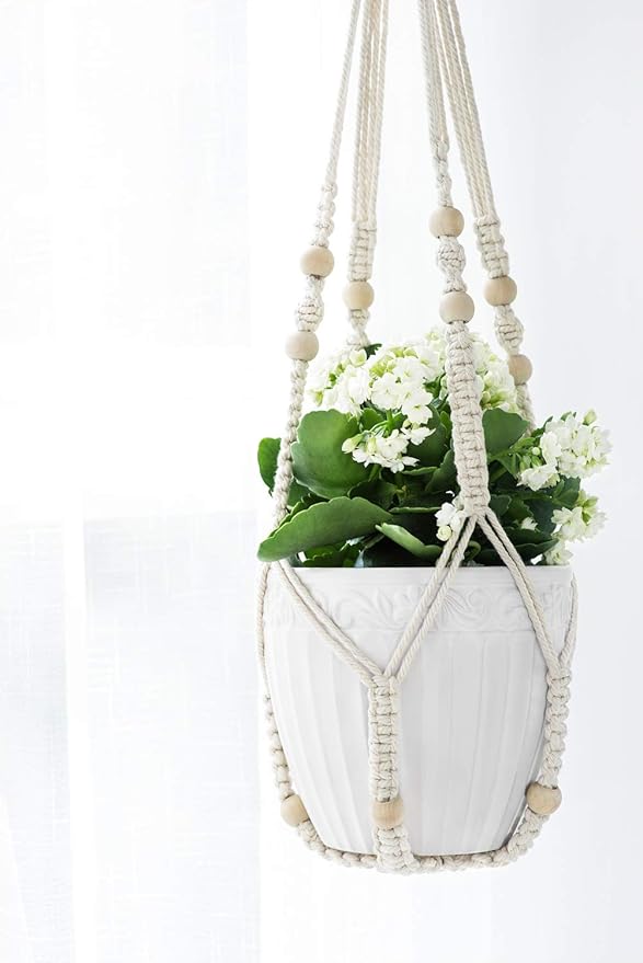 Mkono 3 Pack Macrame Plant Hangers Indoor Different Size Hanging Planter Basket - Image 8