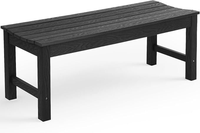 Stoog Outdoor Bench, 2-Person Patio Backless Bench, All-Weather HIPS Garden by Stoog