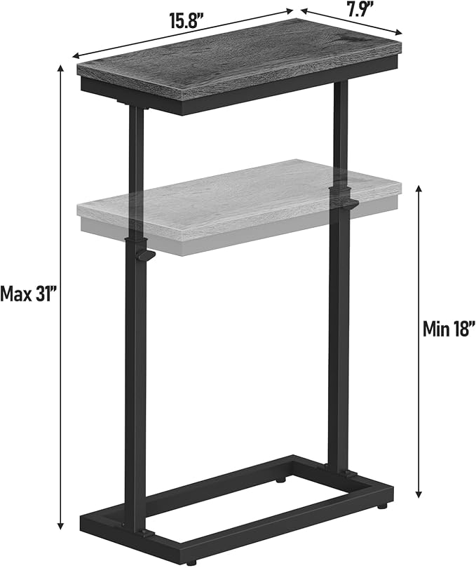TUTOTAK End Table, Side Table, Tall Couch Table, Sofa Table, Living Room - Image 9