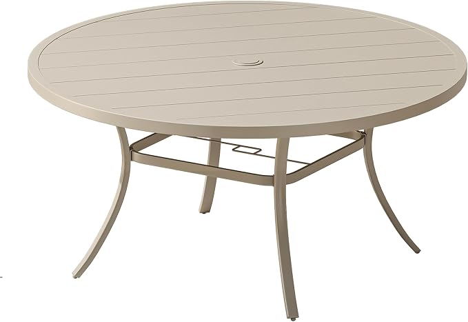 VICLLAX 50" Round Patio Table, Outdoor Dining Table by HOME