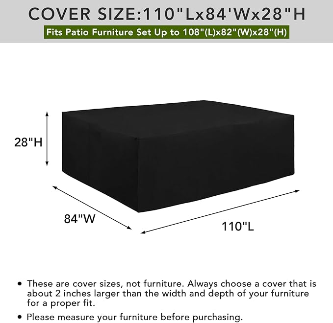 Easy-Going 600D Heavy Duty Patio Furniture Cover, Outdoor Rectangular Table and - Image 2