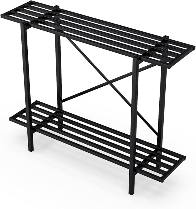 Zhongma 2 Tier Metal Sturdy Heavy Plant Stand, Narrow Plant Stand Indoor and - Image 4