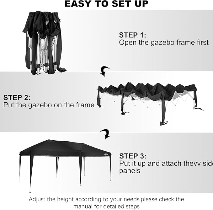 COBIZI 10x20 Pop up Canopy Tent Without Sidewall, Waterproof Portable Outdoor - Image 6
