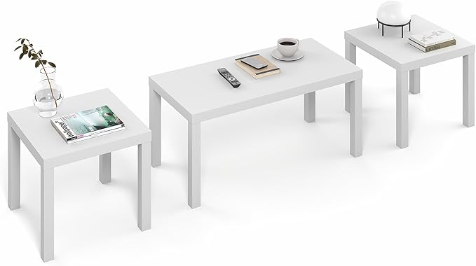 Furinno Classic Living Room Table Set of 3, Modern Rectangle Coffee Table - Image 5