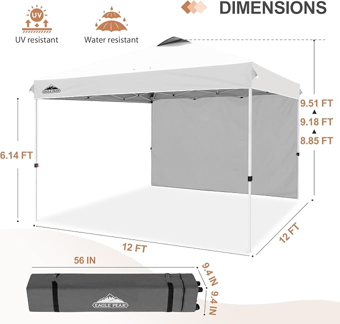 EAGLE PEAK Commercial Canopy 12x12 Pop Up Canopy Tent - Image 4