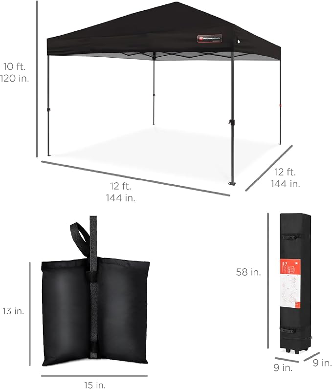 Best Choice Products 12x12ft Pop Up Canopy Tent, Outdoor Shade, 1 Person 1 - Image 8