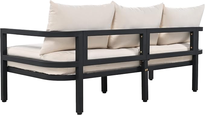 Merax 4 Piece Sectional Furniture Patio Sofa Multi-Person Outdoor Steel Sofa Set - Image 8