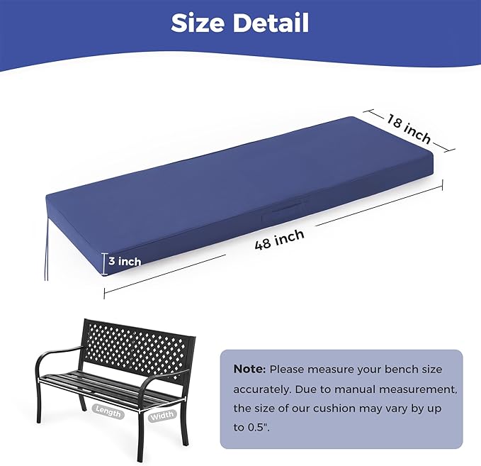 Outdoor Bench Cushions for Outdoor Furniture, Waterproof Bench Pillow, Fade - Image 5