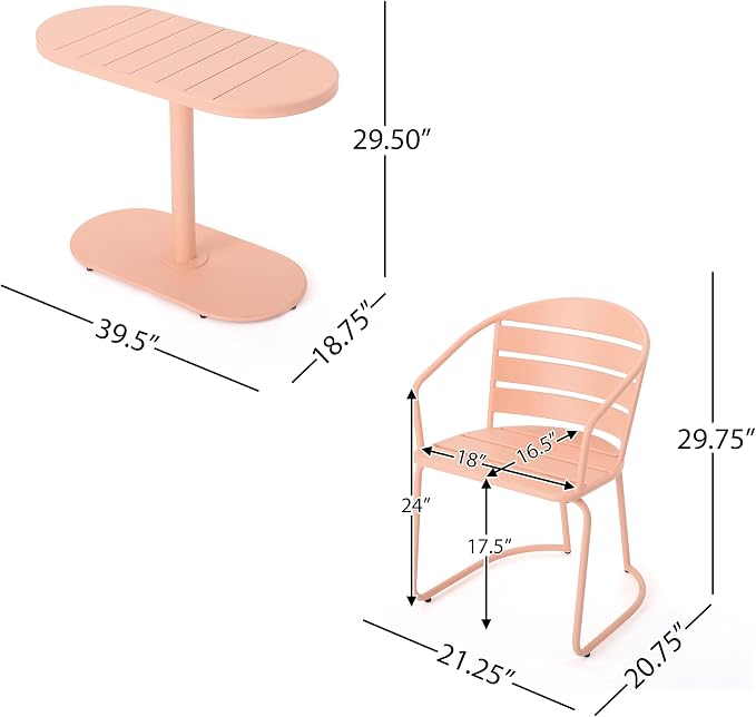 Christopher Knight Home Adley Outdoor Bistro Set, 3-Piece Bistro Table and - Image 5