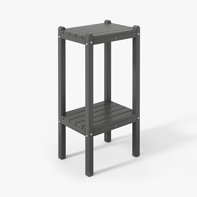 WestinTrends Malibu 36" Outdoor Adirondack HDPE 2-Tier Patio Side Table - Image 10
