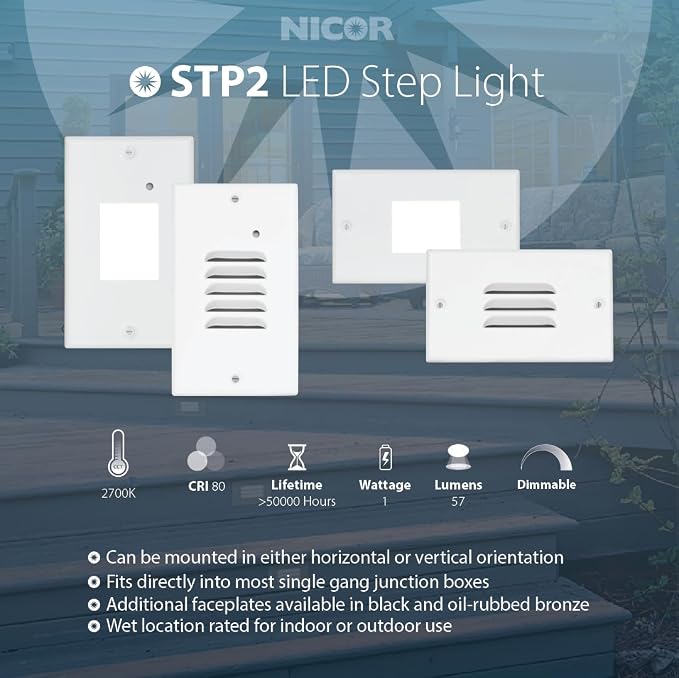 STP2 Horizontal Louvered Black LED Step Light - Image 12