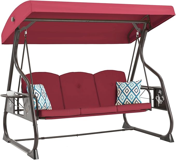 3-Seat Patio Porch Swing 800LBS Outdoor Swing by zzw