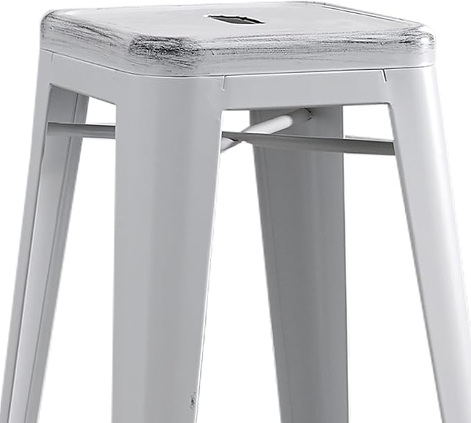 AC Pacific 30” Metal Backless Barstool Set of 2 – Country Rustic Style - Image 6