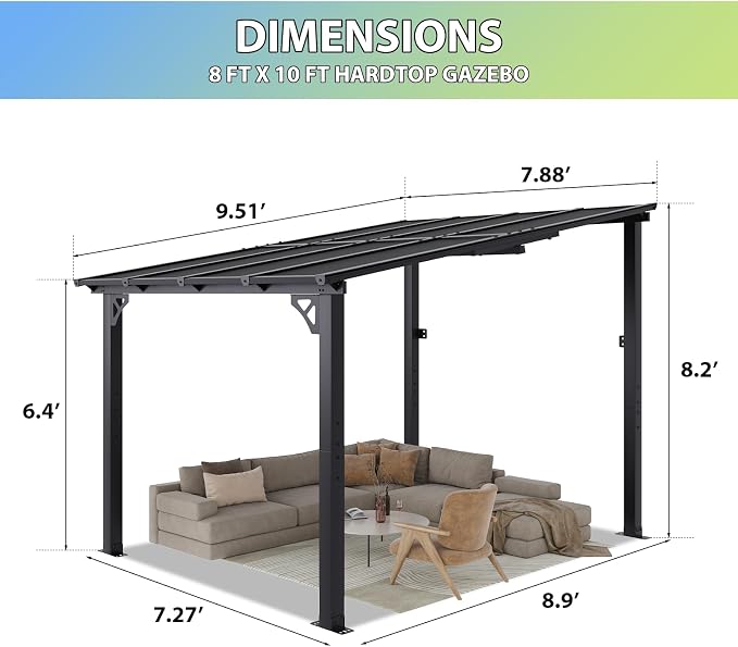 Aoxun 8'x 10' Premium Gazebo - Image 9