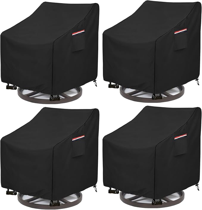 okcool Patio Swivel Chair Cover 4 Pack, Waterproof Heavy Duty Outdoor Chair by Okcool