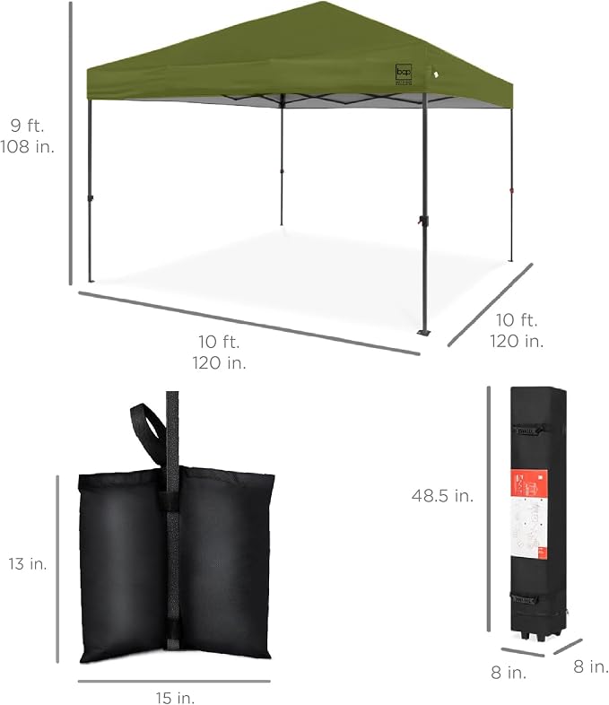 Best Choice Products 10x10ft Pop Up Canopy Tent, Outdoor Shade, 1 Person 1 - Image 9