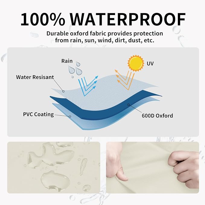 Easy-Going Heavy Duty Outdoor Stackable Chair Cover, Waterproof Patio Chair - Image 3