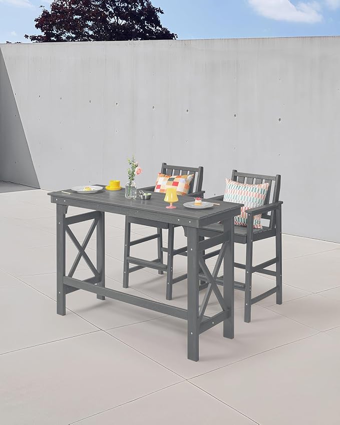 41" Outdoor Bar Table, HDPE Adirondack Outdoor Bar Table, All Weather Outside - Image 2