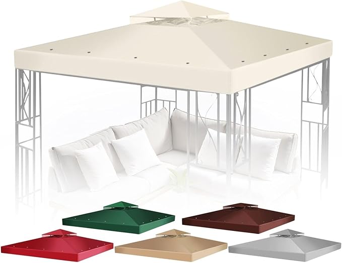 Flexzion Gazebo Cover Replacement Canopy Top 12x12 Ft by Flexzion