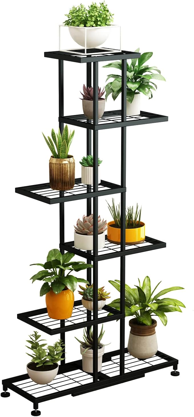 Metal Plant Stand, 6 Tier 12 Potted, Upgrade Multiple Plant Rack Shelf Organizer by Twhep