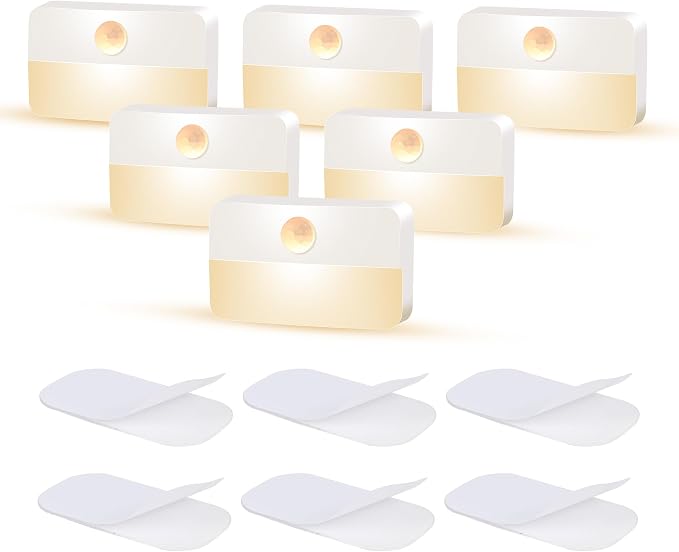 Motion Sensor Night Light for Indoor: 6 Pack Battery Operated Stair Lights LED - Image 2