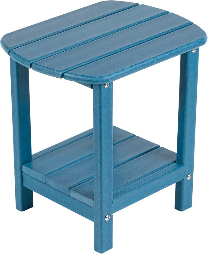 nalone Adirondack Side Table 16.5" Outdoor Side Table HDPE Plastic Double by NALONE