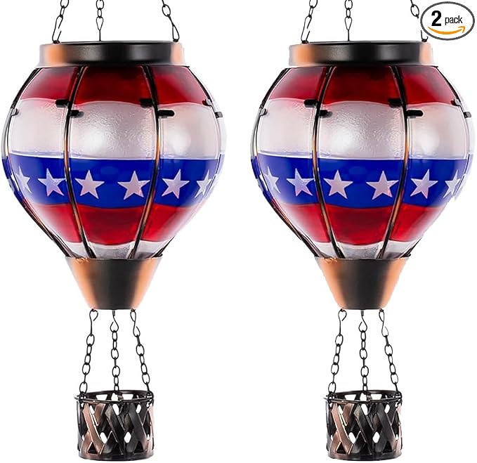 DREAMSOUL 2 PCS Flag Solar Hot Air Balloon Lantern by DREAMSOUL