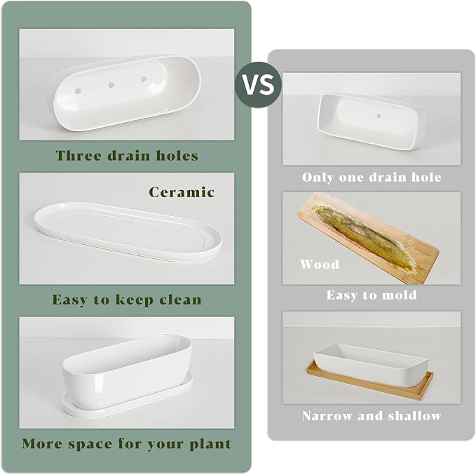 E-liu Ceramic Plant Pots, 11+14 inch, Planters - Image 4