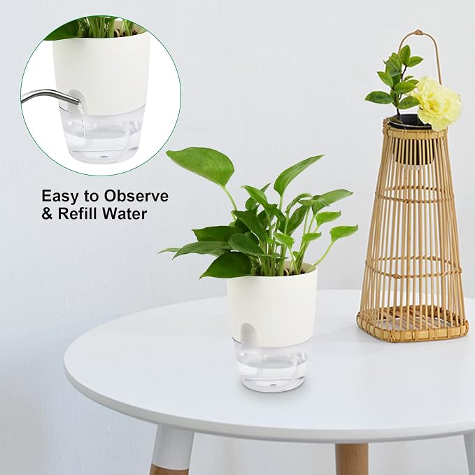 ShineMe Self Watering Pots, 5 Pack Self Watering Planters - Image 3