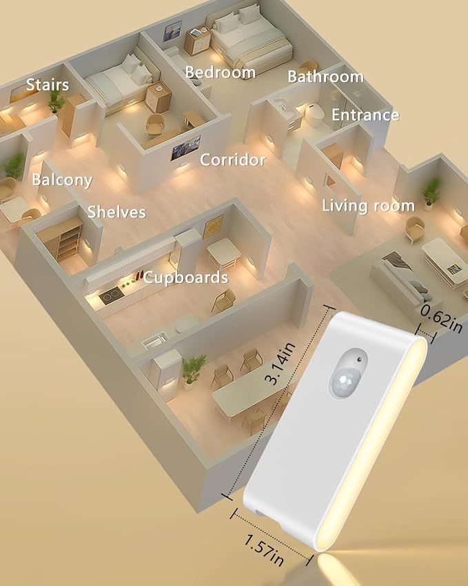 WILLED Rechargeable Night Lights, Warm White Motion Sensor Night Lights - Image 7