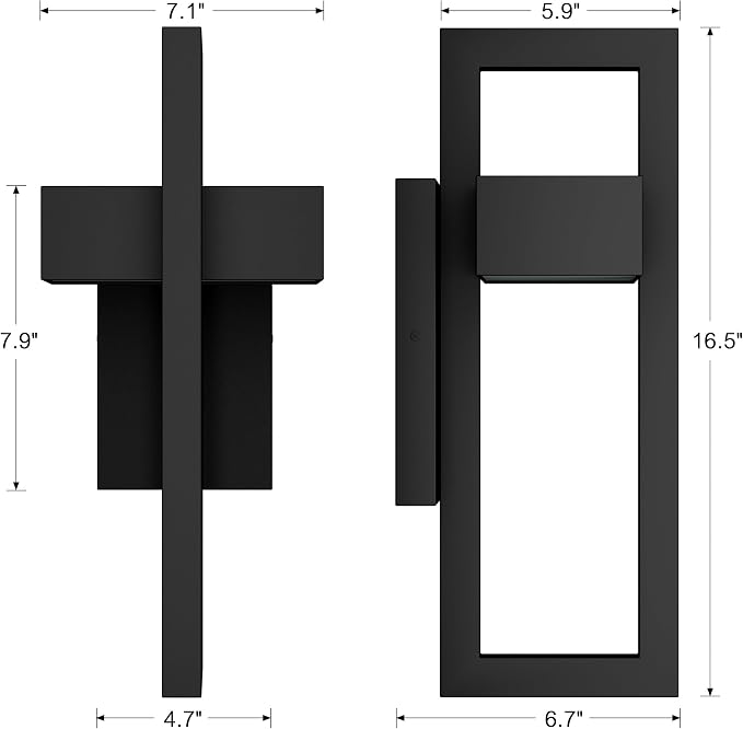 LamQee Modern Outdoor Wall Lights 3000K Integrated LED Outdoor Wall Sconces - Image 5