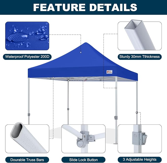 MASTERCANOPY Pop Up Canopy Tent Commercial Grade 10x10 Instant Shelter - Image 3