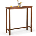 VINGLI Wooden Outdoor Bar Table, Wood Patio Counter Height Table, by VINGLI