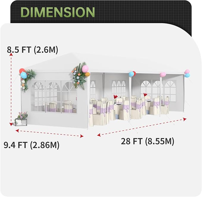 10x30 Outdoor Canopy Patio Tent Camping Gazebo Events - Image 5