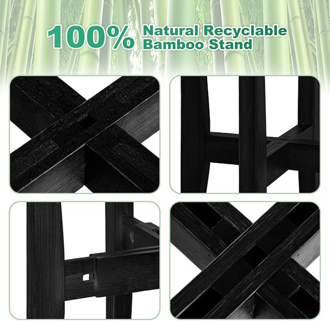 Plant Stand Indoor, Bamboo Plant Shelf, Adjustable Corner Plants Flower Holders - Image 5