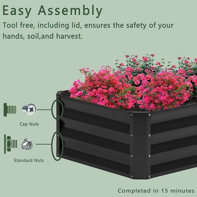 2PCS 6x2x1FT Galvanized Raised Garden Bed, Planter Raised Beds-Metal Garden Box - Image 7