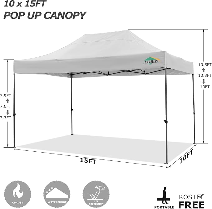 COBIZI 10x15 Pop Up Canopy - Image 3
