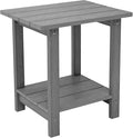 Melucivi Weather Resistant Outdoor Side Table, Double Small Adirondack Side by Meluvici