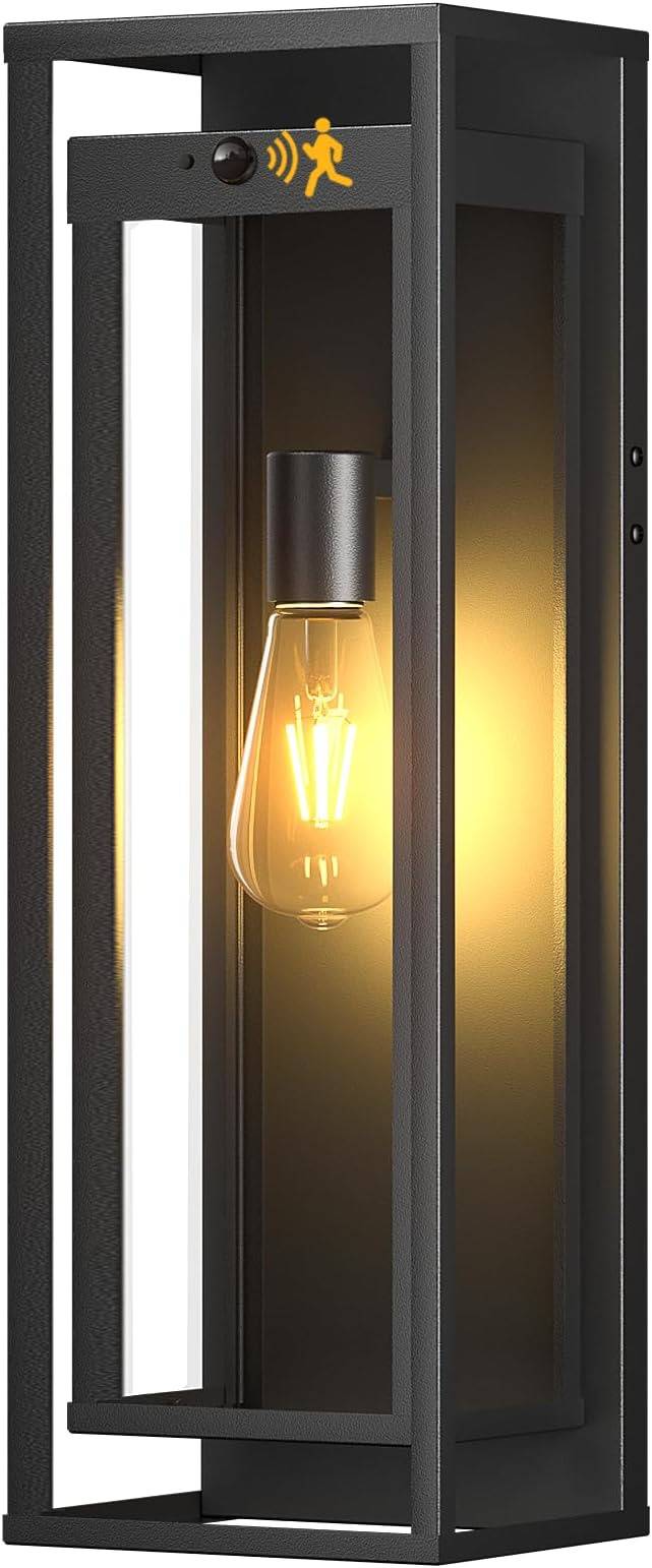 Large Motion Sensor Outdoor Lighting-20in Dusk to Dawn Modern Waterproof Sconce by SIAFAVOI