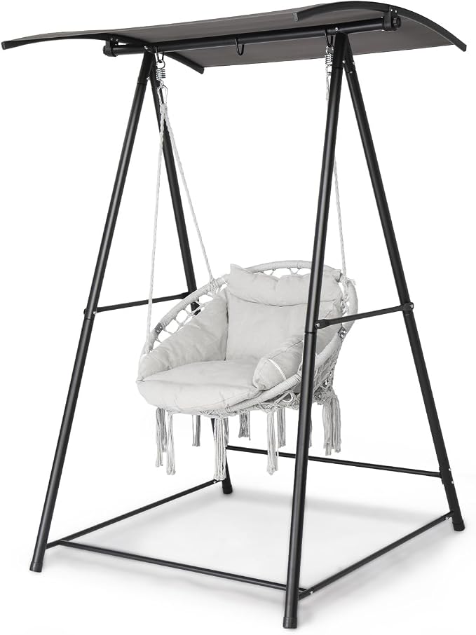 ONCLOUD Hammock Chair with Stand, Comfy Hanging Chair with Cusion, Swing Stand by ONCLOUD