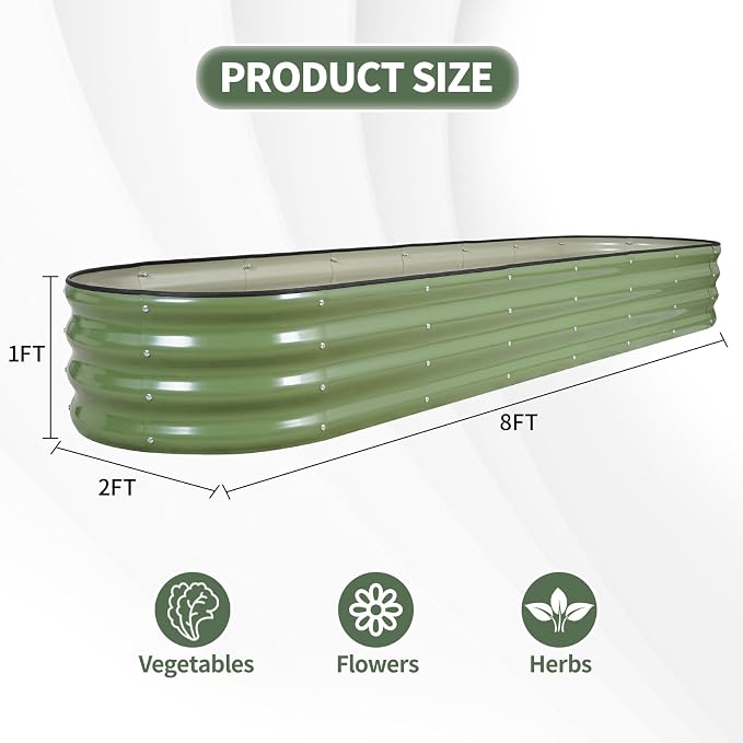 1MORE Galvanized Raised Garden Bed- Planter Garden Boxes Outdoor, Raised Beds - Image 7