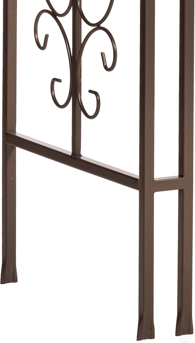 Plow & Hearth Arch Metal Outdoor Garden Arbor Montebello Gunmetal 7 Feet Tall - Image 8