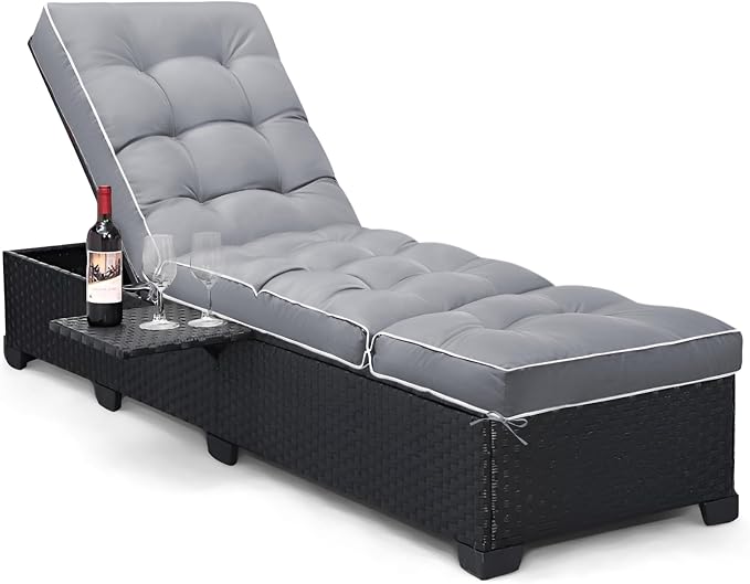 Outdoor Chaise Lounge Chair Cushion, Non-Slip Patio Chaise Lounge Cushions by Tycdiose