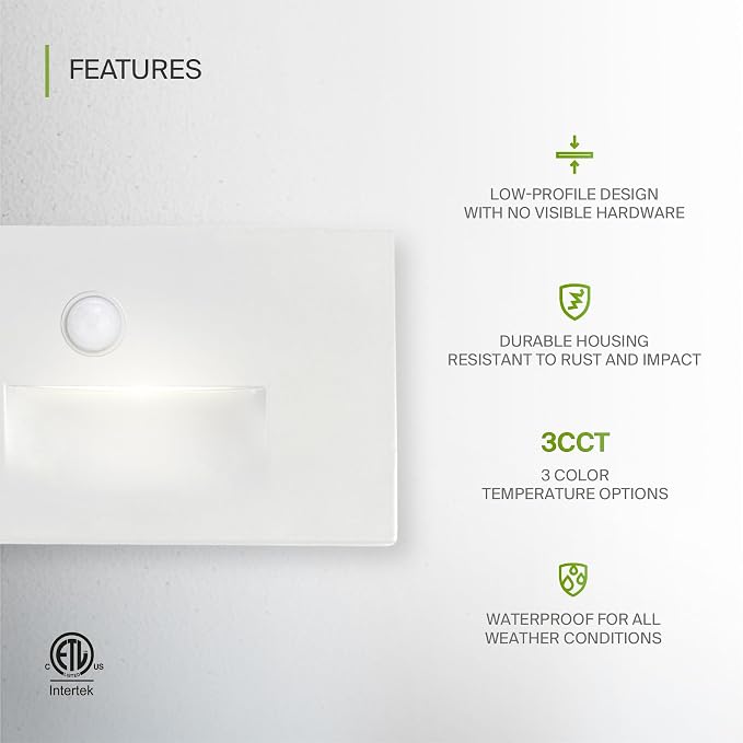 ASD LED Recessed Step Light Fixture, Outdoor & Indoor Stair Tread Lighting | - Image 3